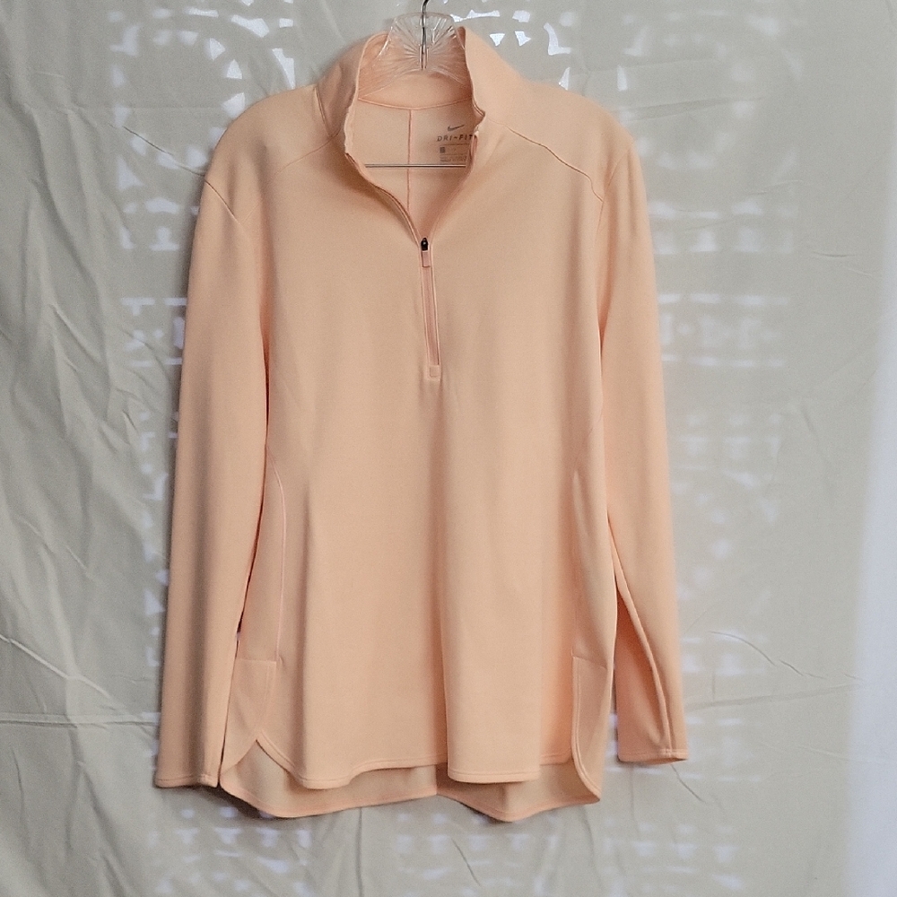 Nike Dri-Fit Soft Peach Quarter-Zip Athletic Pullover